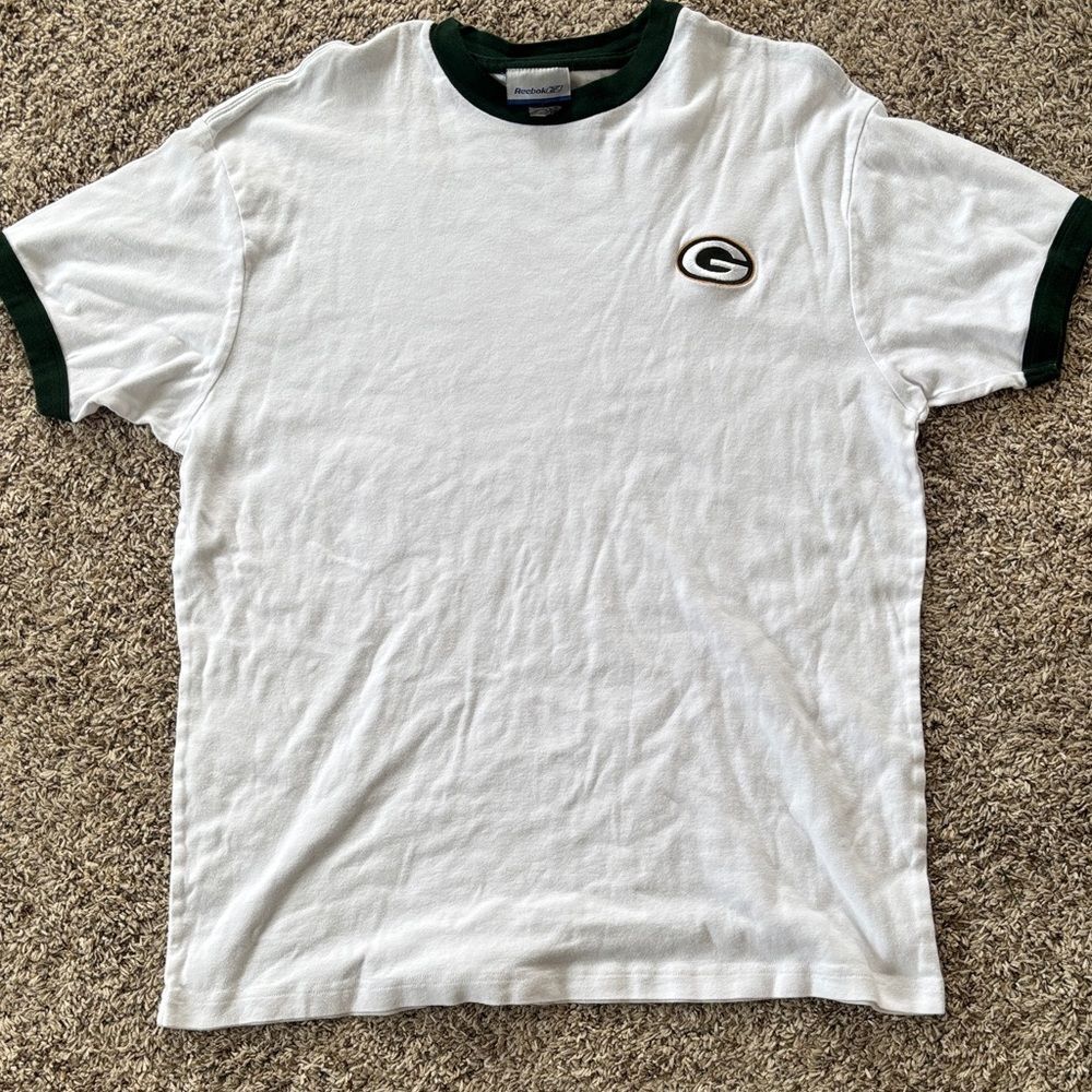 Vintage Reebok Men’s Large Heavyweight Cotton Embroidered Packers Ringer T Shirt